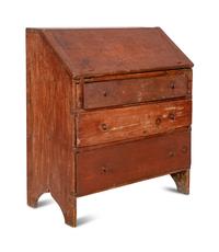 A Federal Red-Stained Child's Slant-Front Desk