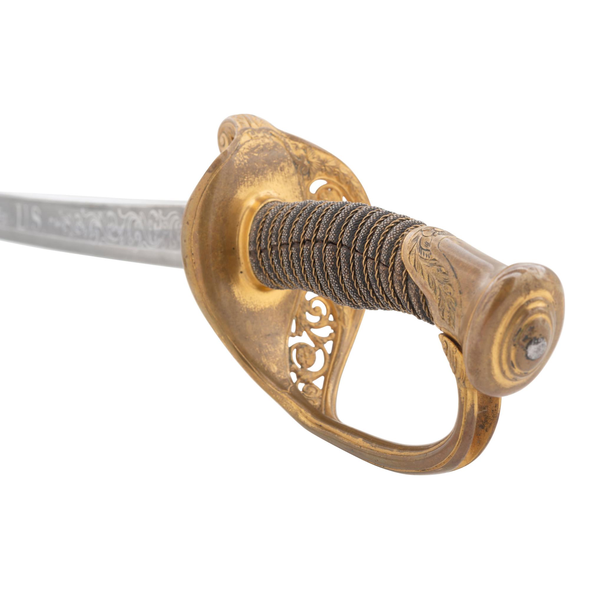Very Fine Ames Model 1850 Foot Officers Sword & Scabbard