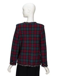 Chanel, Plaid Cashmere Knit Cardigan