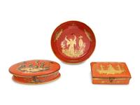 Three French Parcel Gilt Porcelain Articles