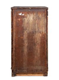 A Swedish Neoclassical Faux Porphyry and Parcel Gilt Pedestal Cabinet