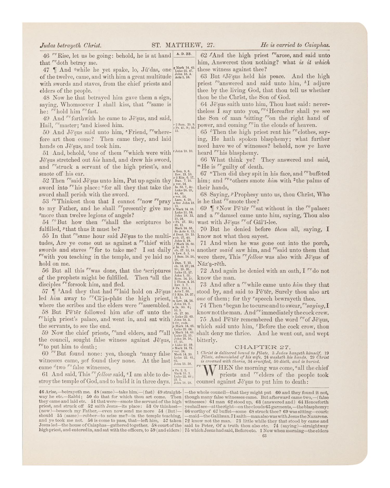 [BIBLE LEAVES - AMERICAN PUBLISHERS]. A group of 11 Bible leaves, comprising: