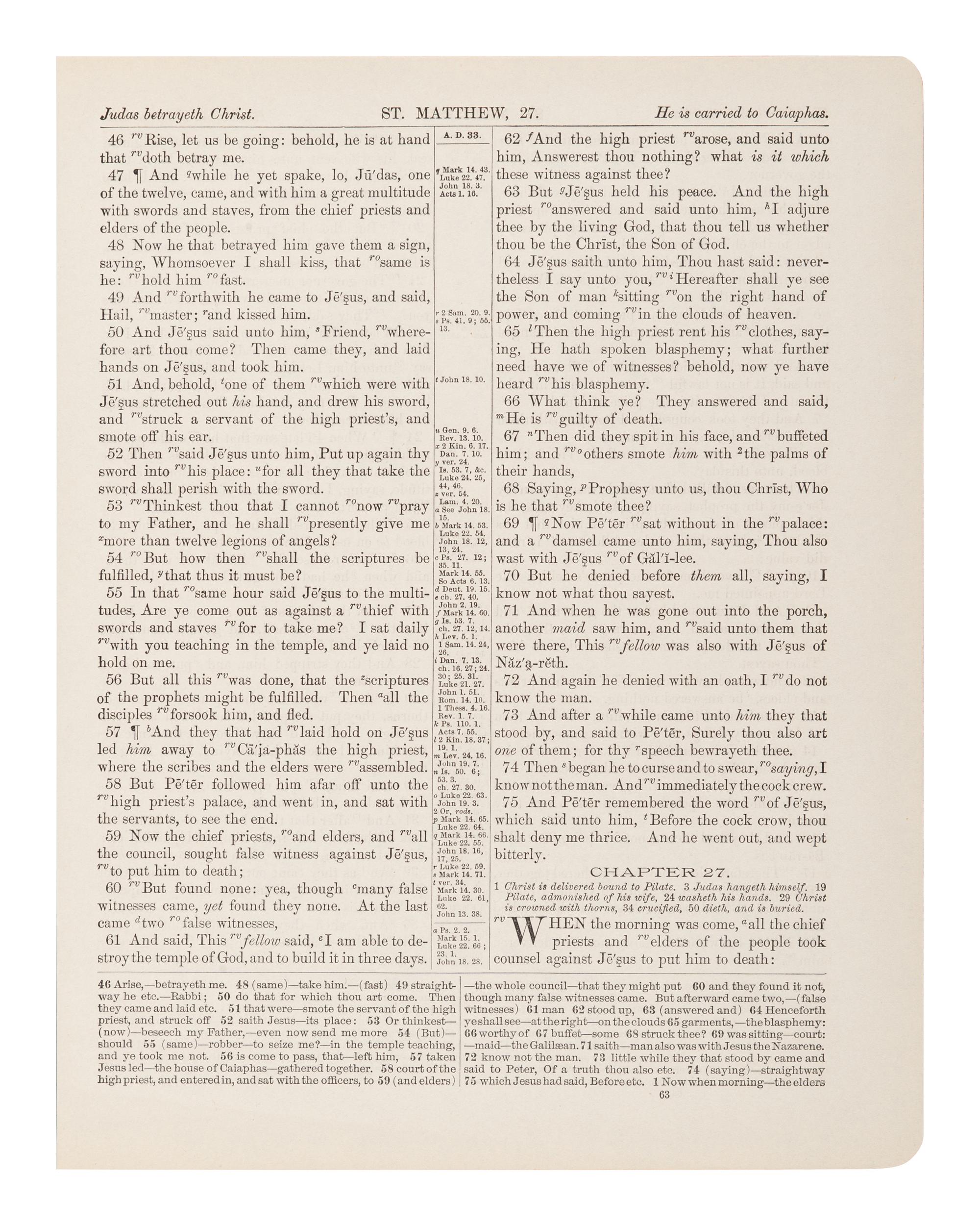 [BIBLE LEAVES - AMERICAN PUBLISHERS]. A group of 11 Bible leaves, comprising: