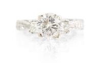 A Platinum and Diamond Ring, 6.30 dwts.