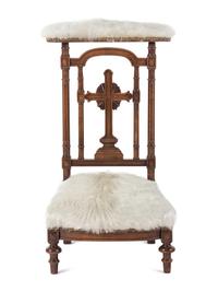 A French Walnut Prie-Dieu with Brazilian Cowhide Upholstery