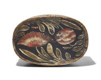 A Painted and Decorated Oval Bentwood Box