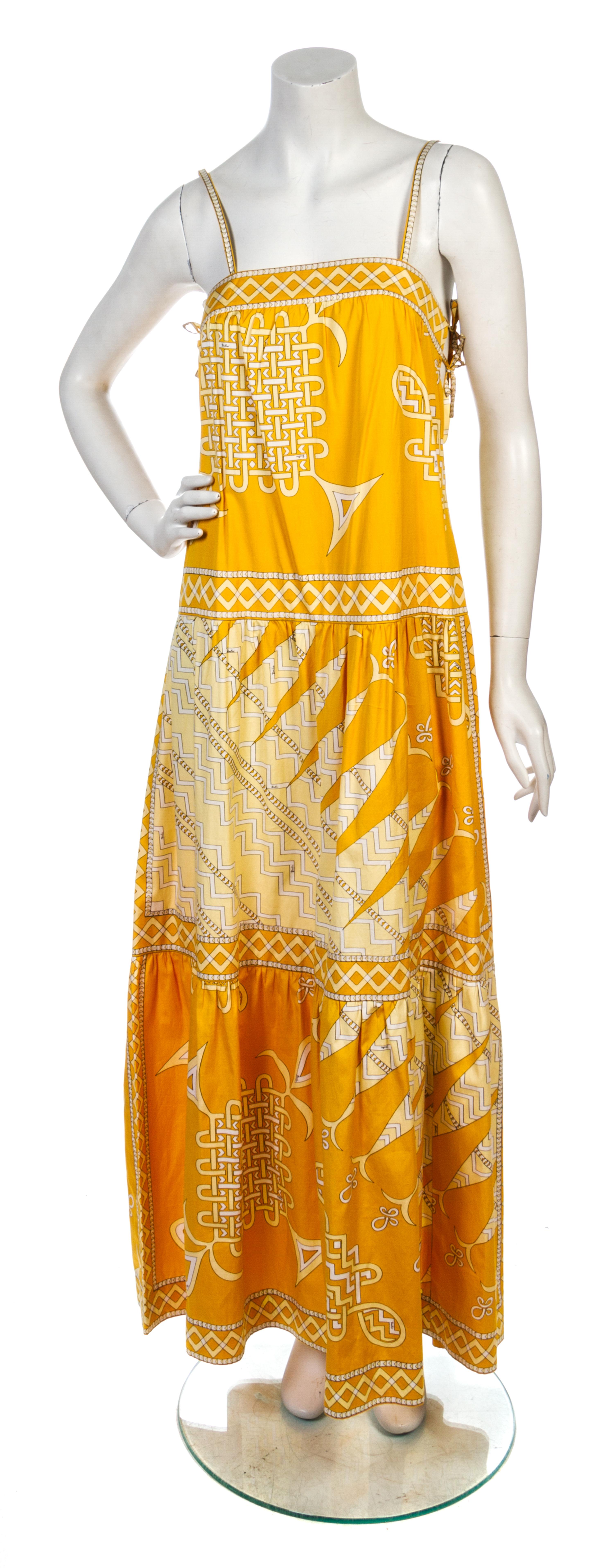 An Emilio Pucci Marigold Cotton Print Sundress,