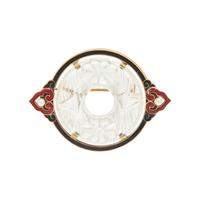 YELLOW GOLD AND CARVED ROCK CRYSTAL QUARTZ BROOCH