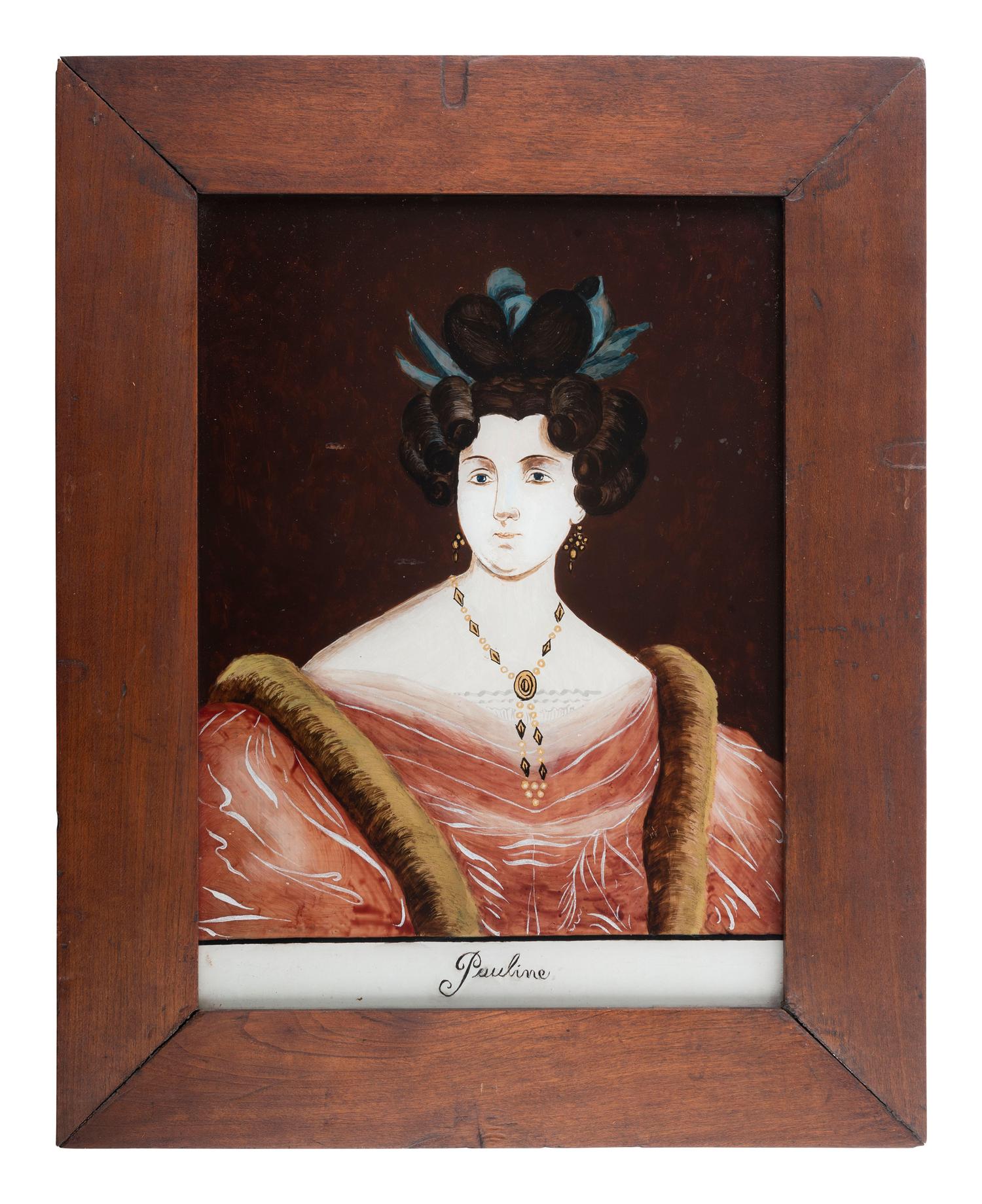 Four Reverse-Painted Glass Portraits
