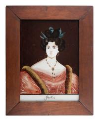 Four Reverse-Painted Glass Portraits