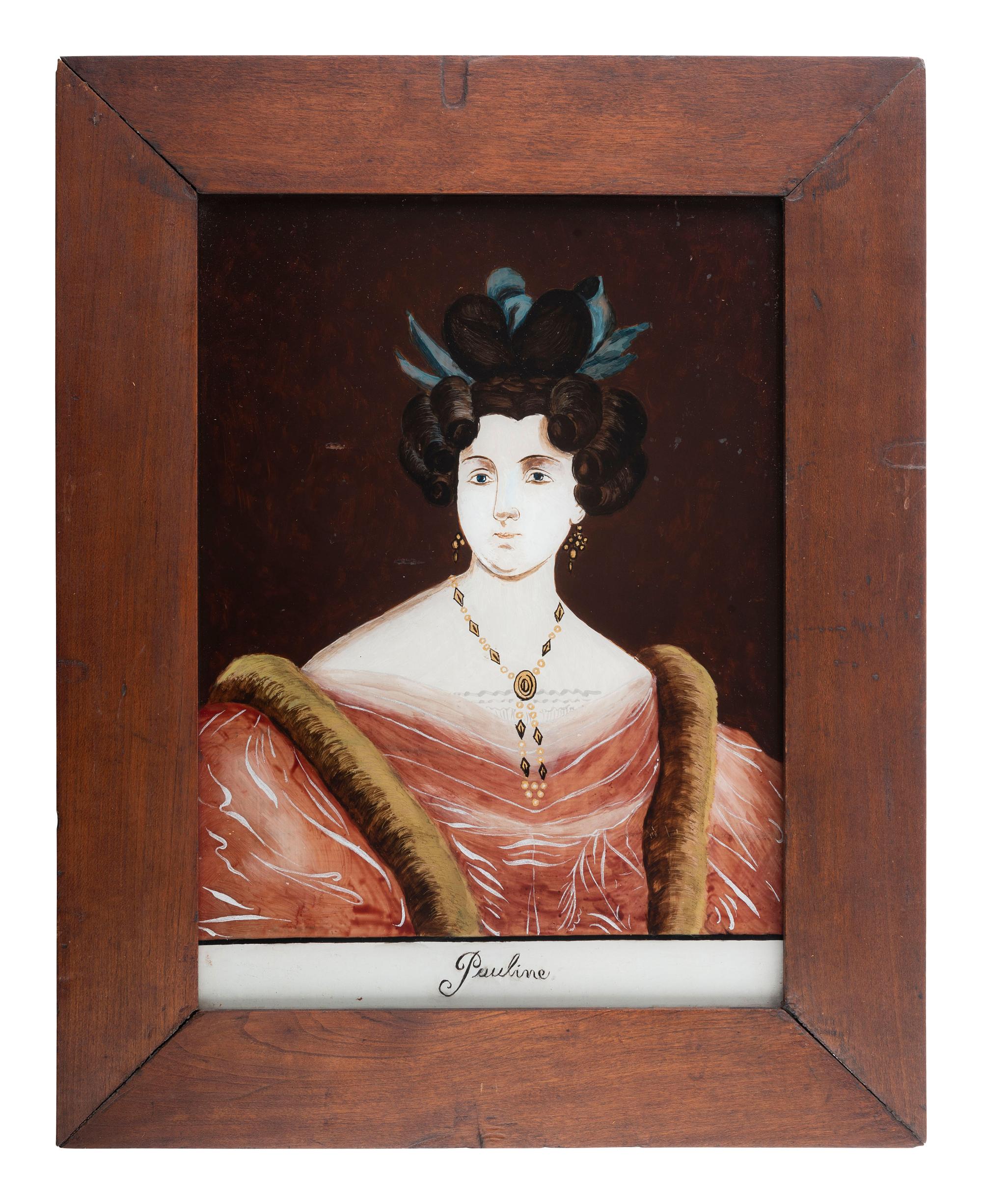 Four Reverse-Painted Glass Portraits