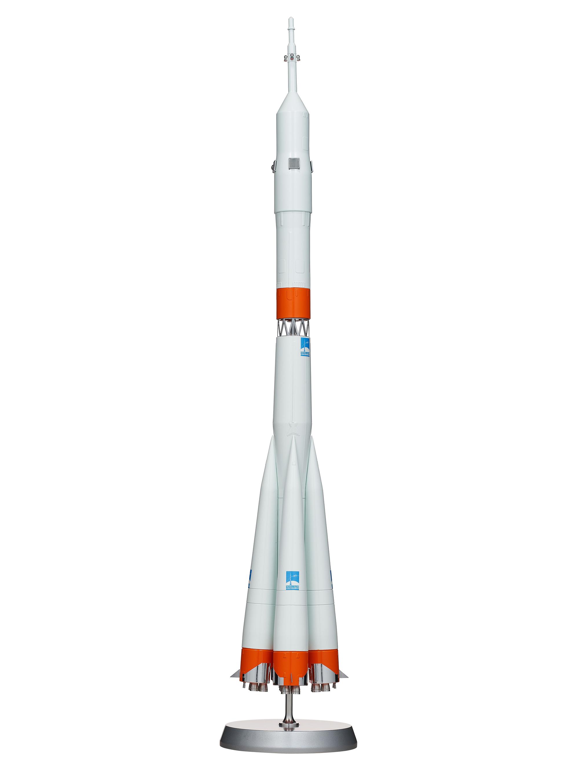 [SPACE TRAVEL]. Russian Soyuz rocket model, made by Samara. Ca 1960s.