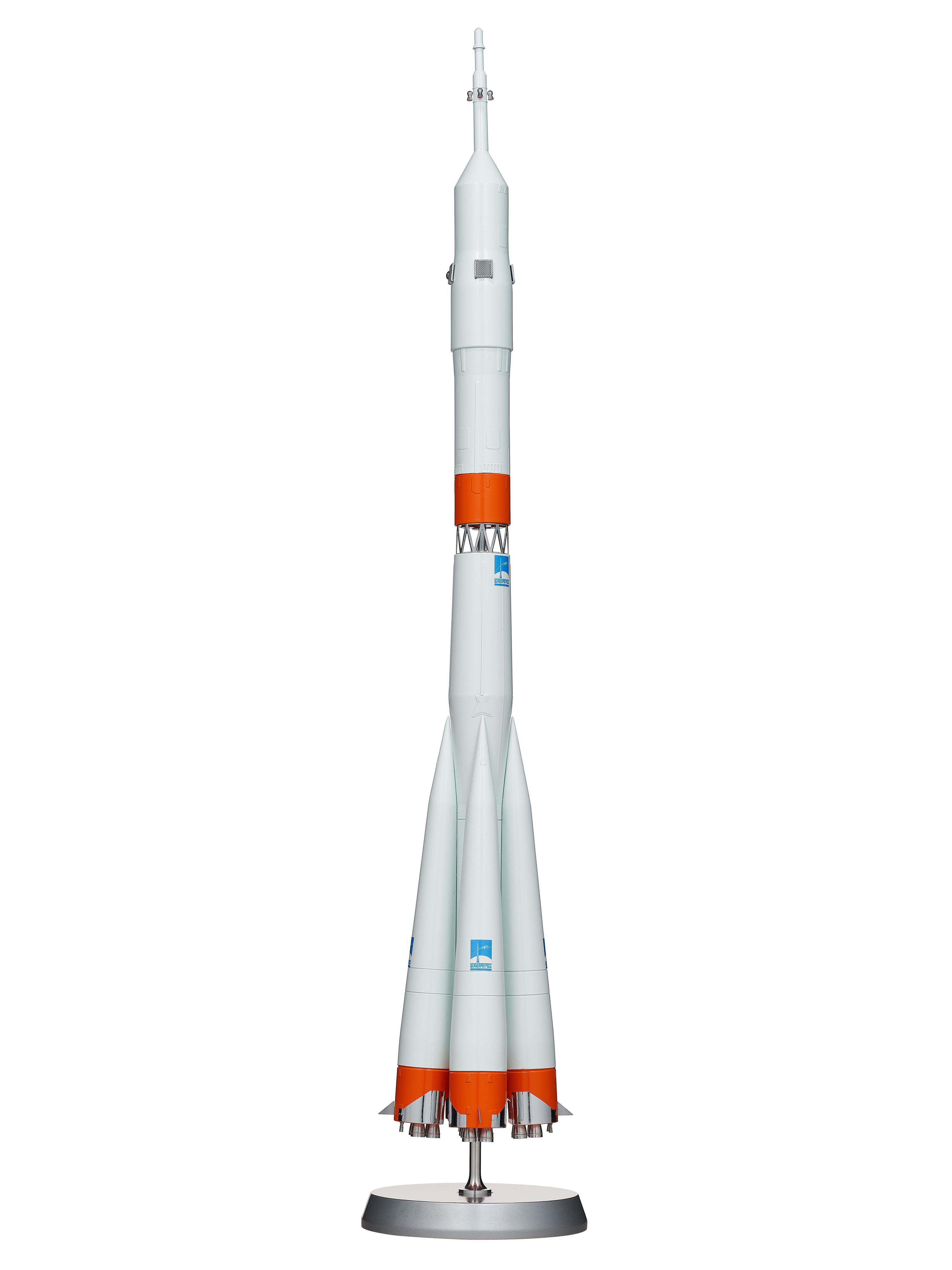 [SPACE TRAVEL]. Russian Soyuz rocket model, made by Samara. Ca 1960s.