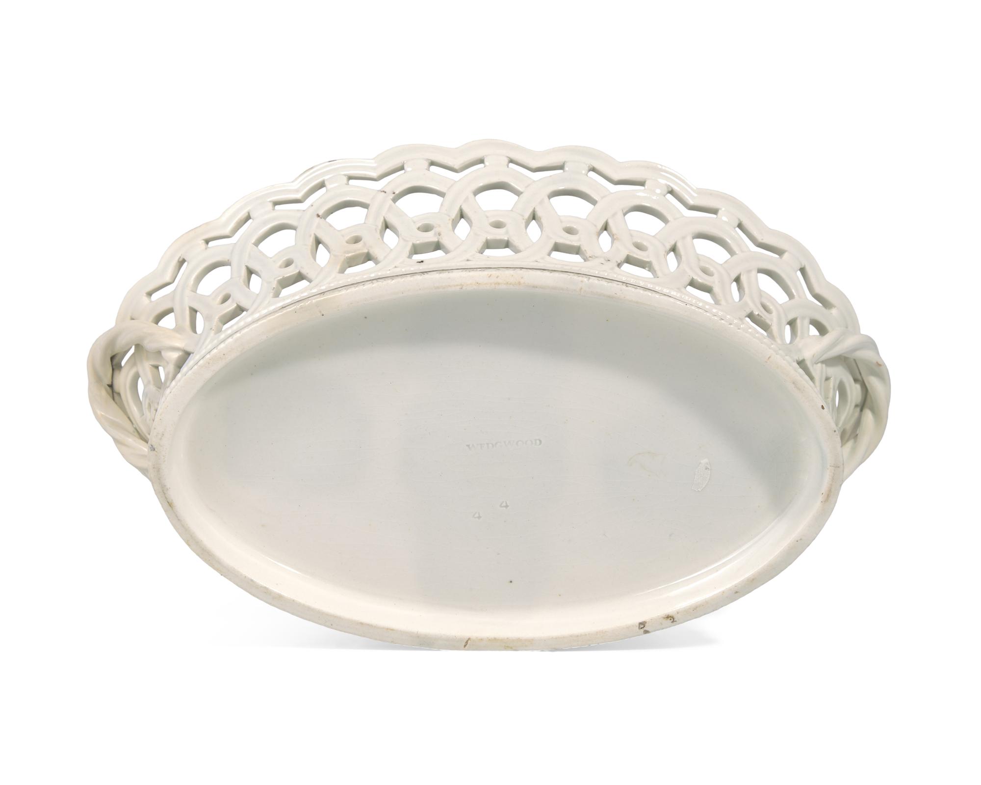 A Wedgwood Transfer Printed Creamware Basket