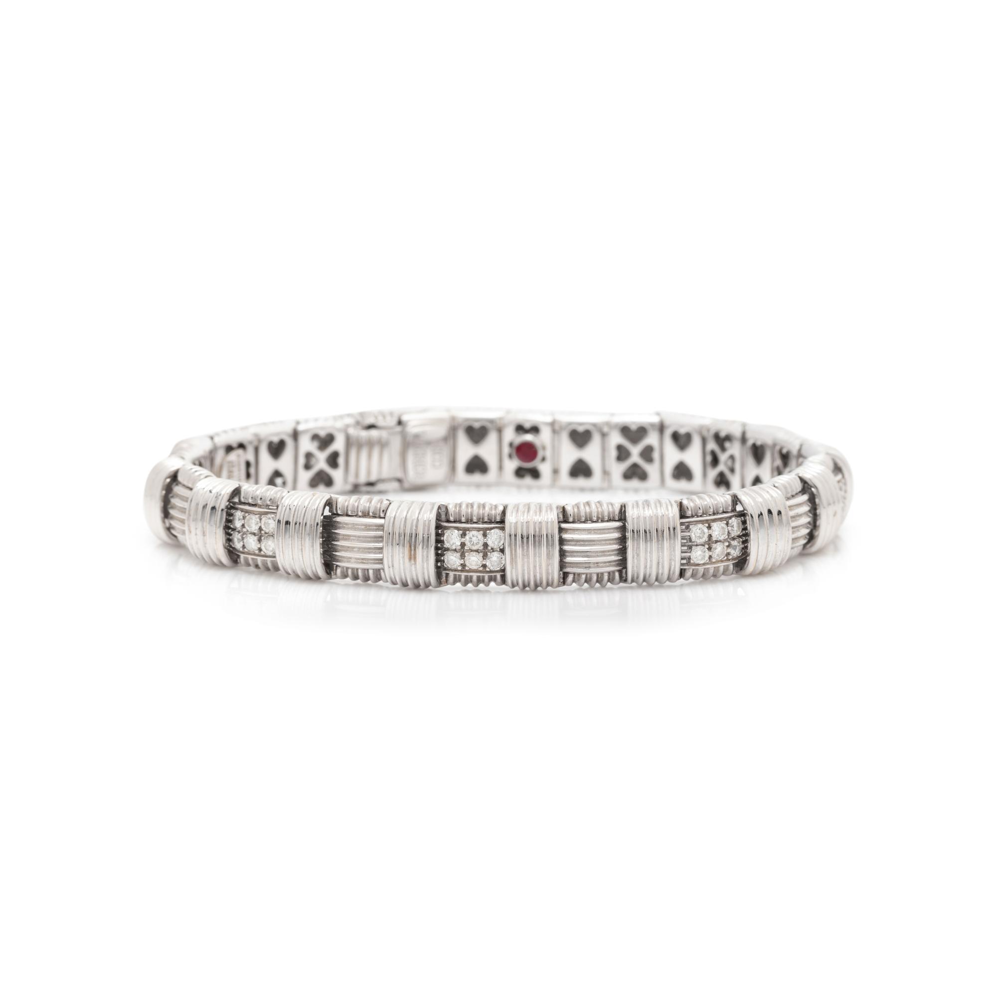 ROBERTO COIN, WHITE GOLD AND DIAMOND 'APPASSIONATA' BRACELET