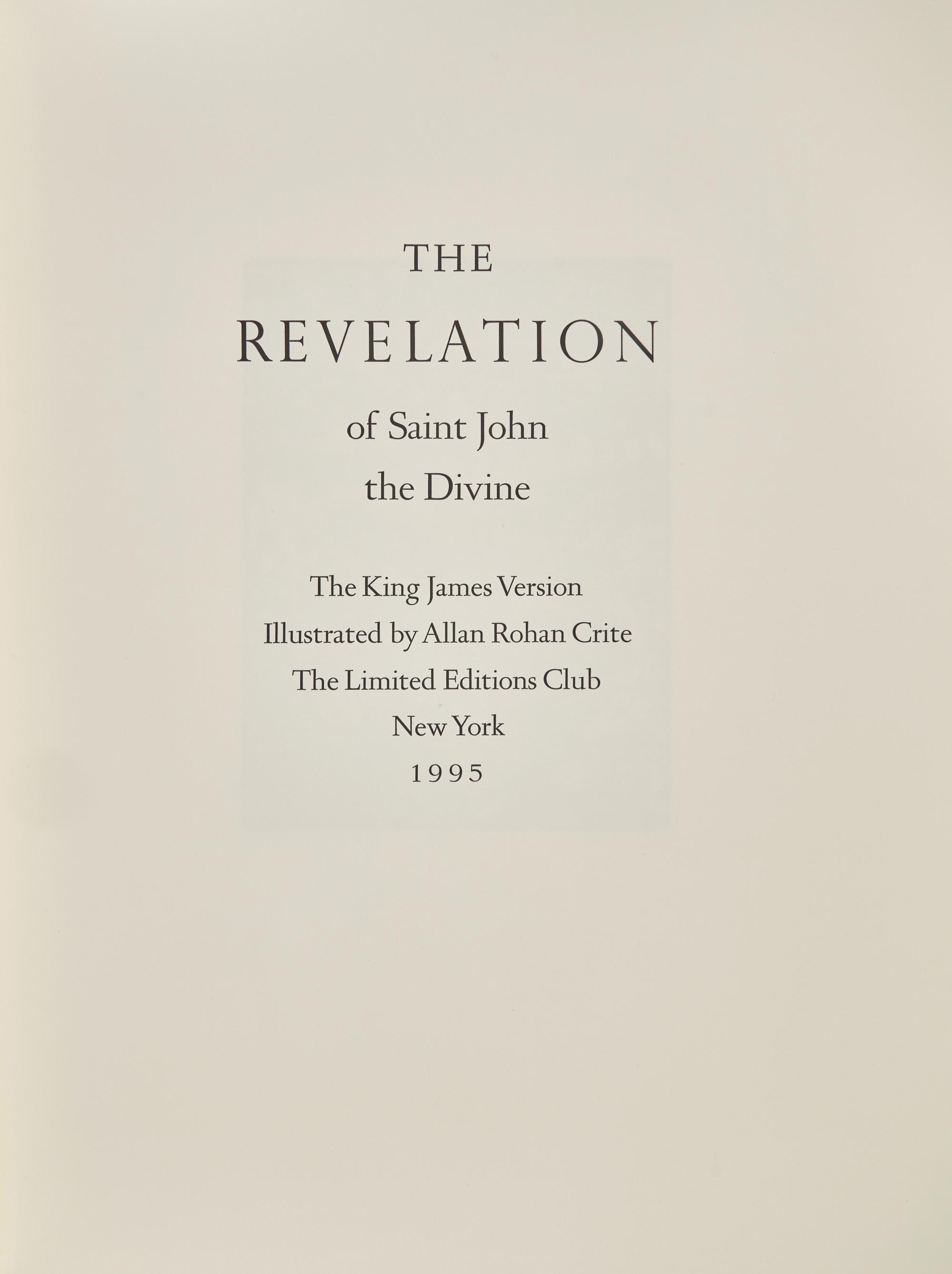 [LIMITED EDITIONS CLUB]. The Revelation of Saint John the Divine. New York: The Limited Editions Club, 1995.