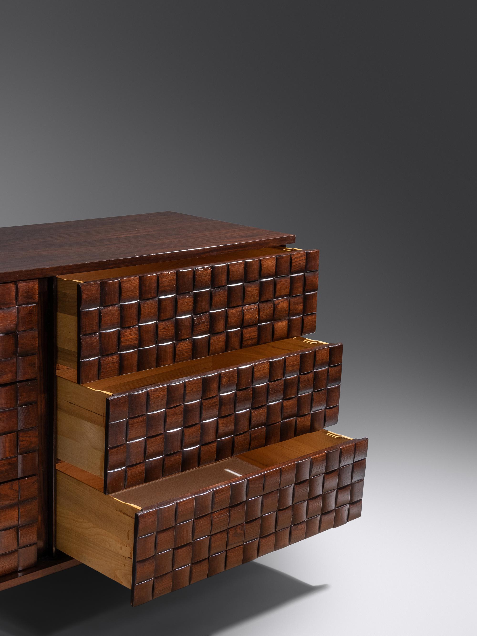 Basket Weave Cabinet, Brown Saltman, USA