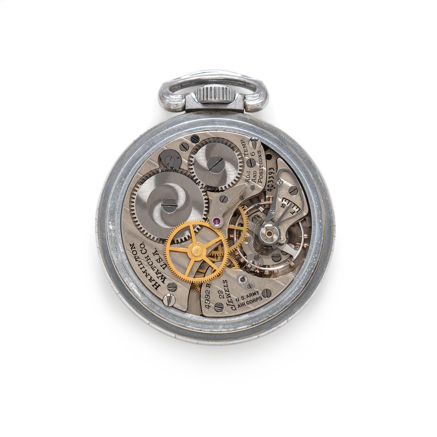 Hamilton, Base Metal Open Face 'Navigation Master' Military Pocket Watch, Circa 1941
