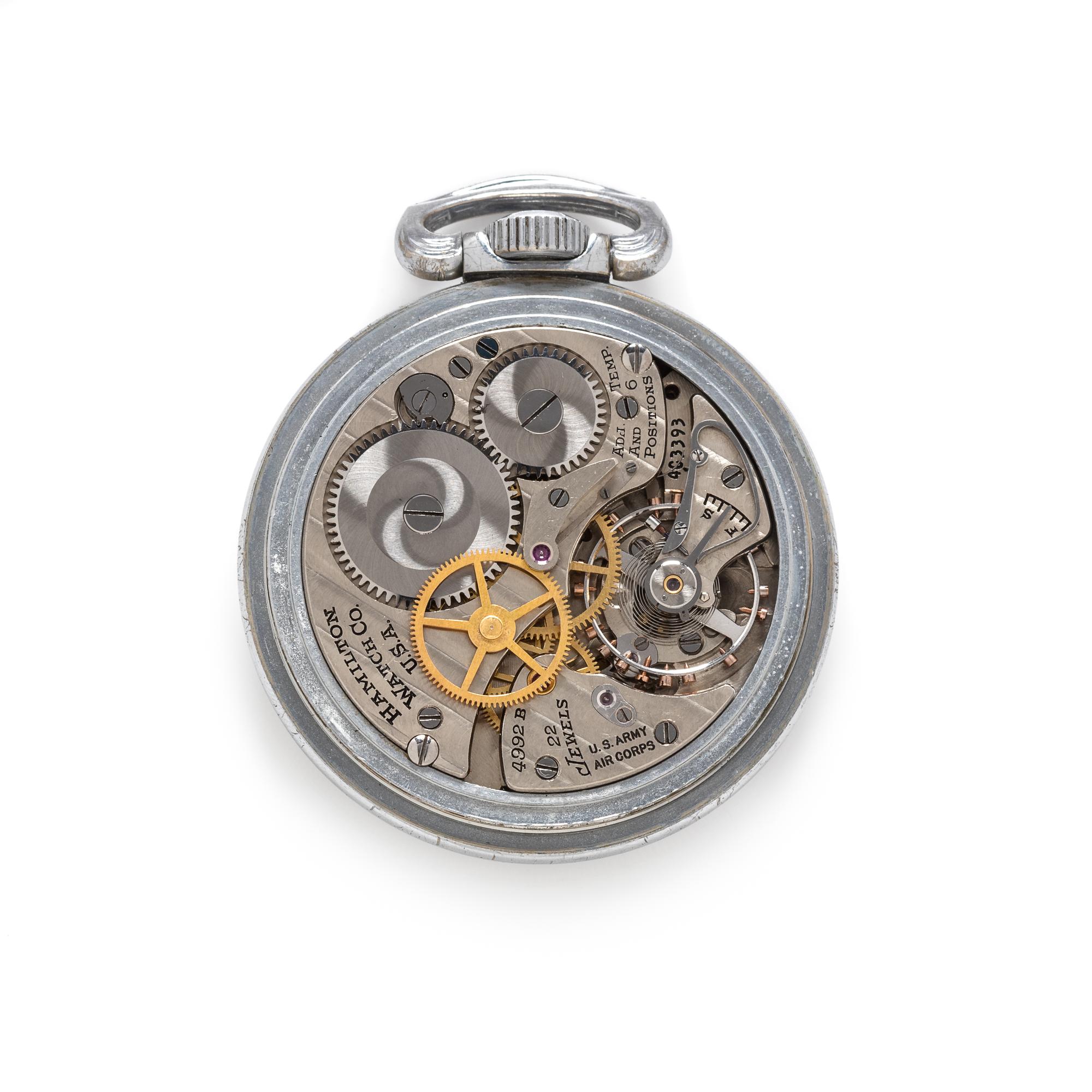 Hamilton, Base Metal Open Face 'Navigation Master' Military Pocket Watch, Circa 1941