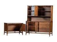A Broyhill Brasilia Walnut Credenza and Hutch