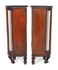 A Pair of Late Regency Brass and Satinwood-Inlaid Mahogany Cabinets