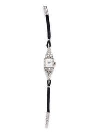 HAMILTON, PLATINUM AND DIAMOND WRISTWATCH