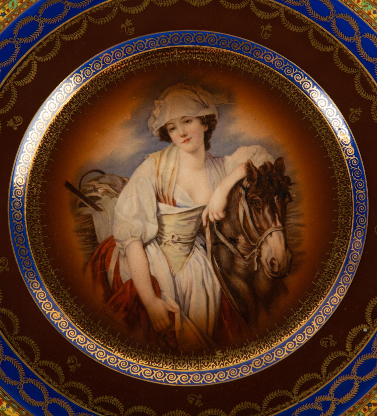 A French Porcelain Portrait Plate Mounted in a Gilt Metal Frame — 19TH CENTURY
