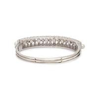 CULTURED PEARL AND DIAMOND BANGLE BRACELET