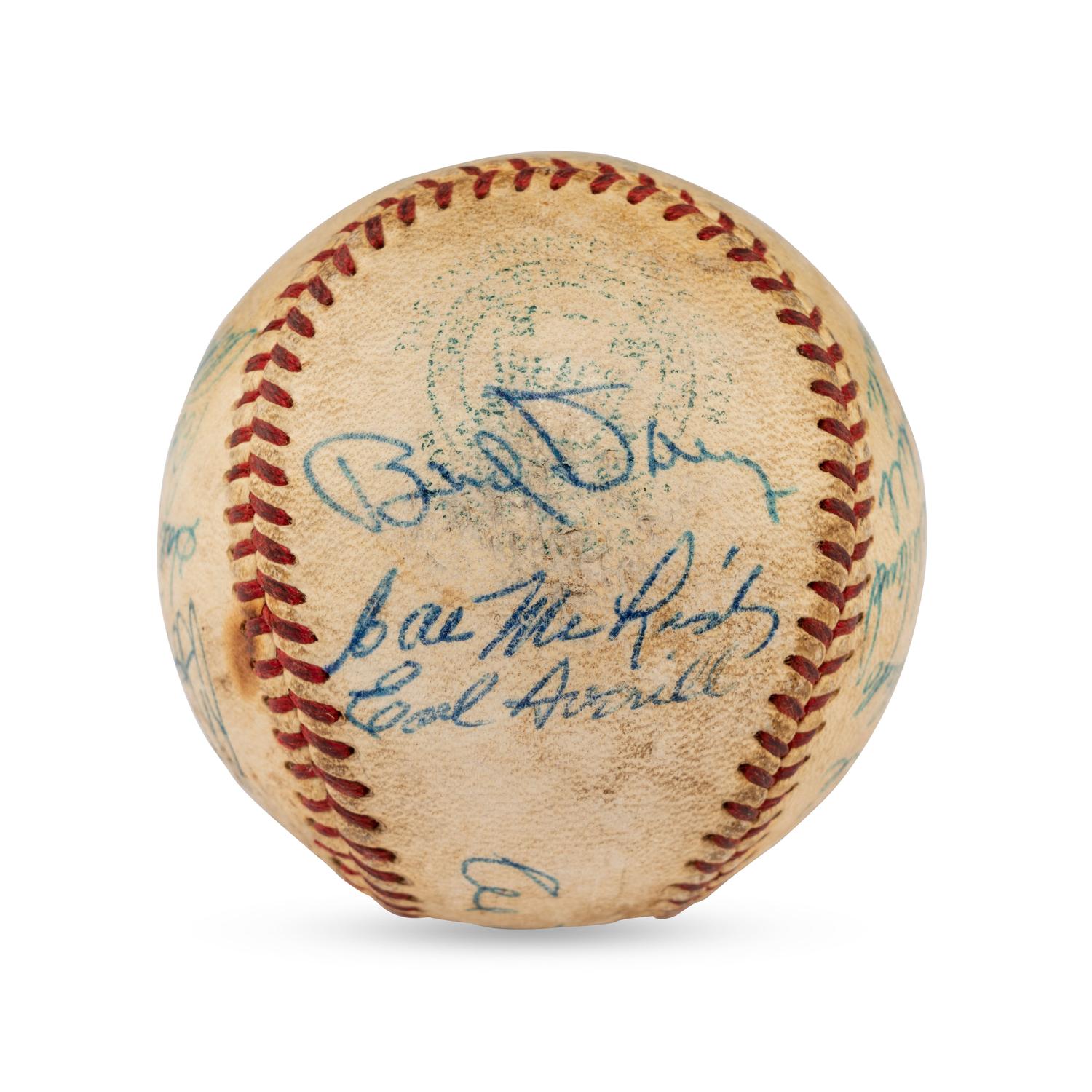 A 1955 Cleveland Indians Team Signed Autograph Baseball (Beckett Authentication Services)