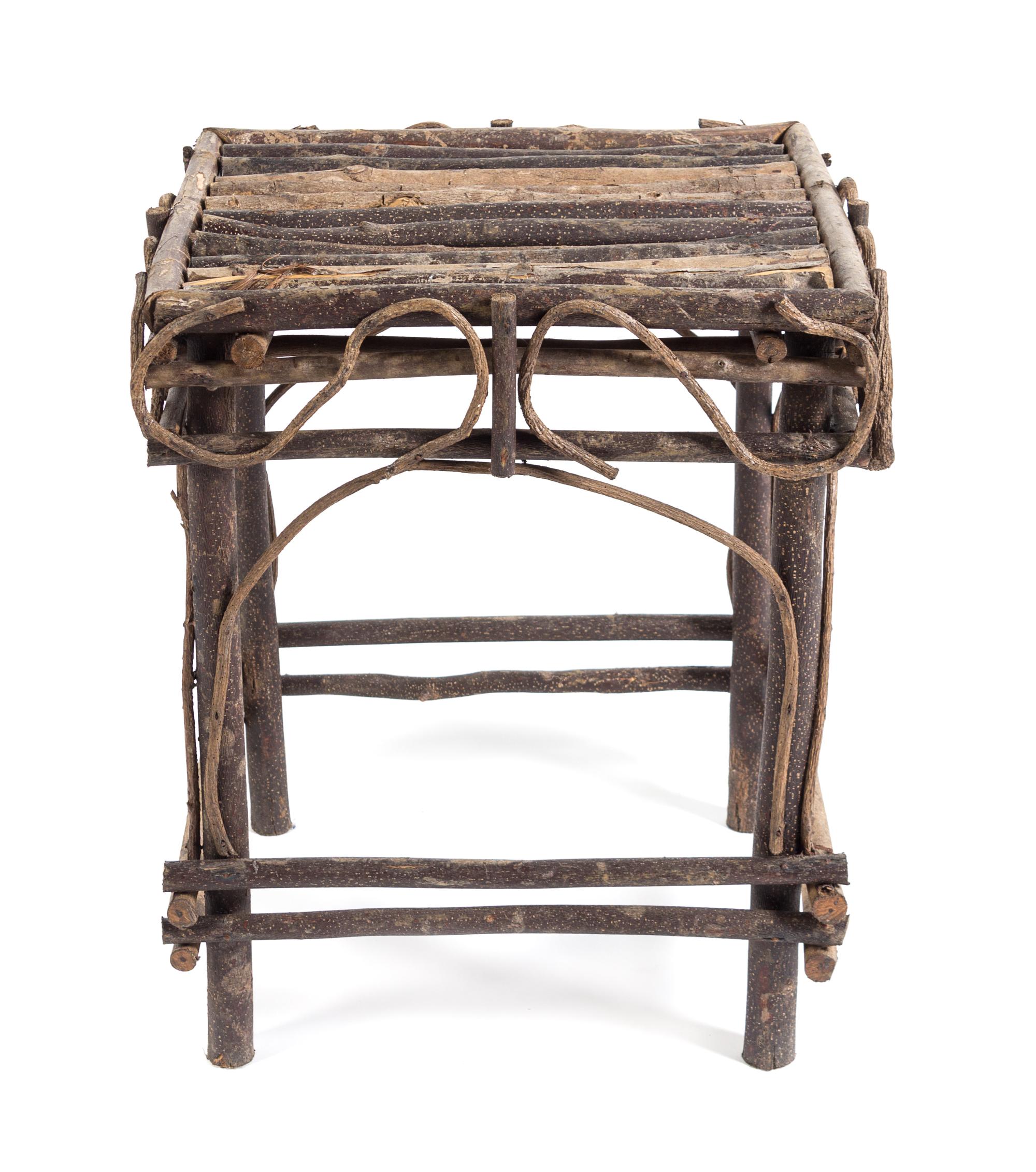 A Rustic Style Stool Height 22 inches.