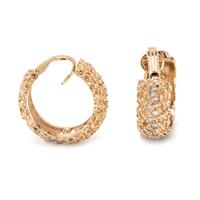 YELLOW GOLD AND DIAMOND HOOP EARCLIPS