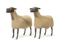 Francoise-Xavier Lalanne, (French, 1927-2008), Moutons de Pierre, (a pair of sheep) circa 1979