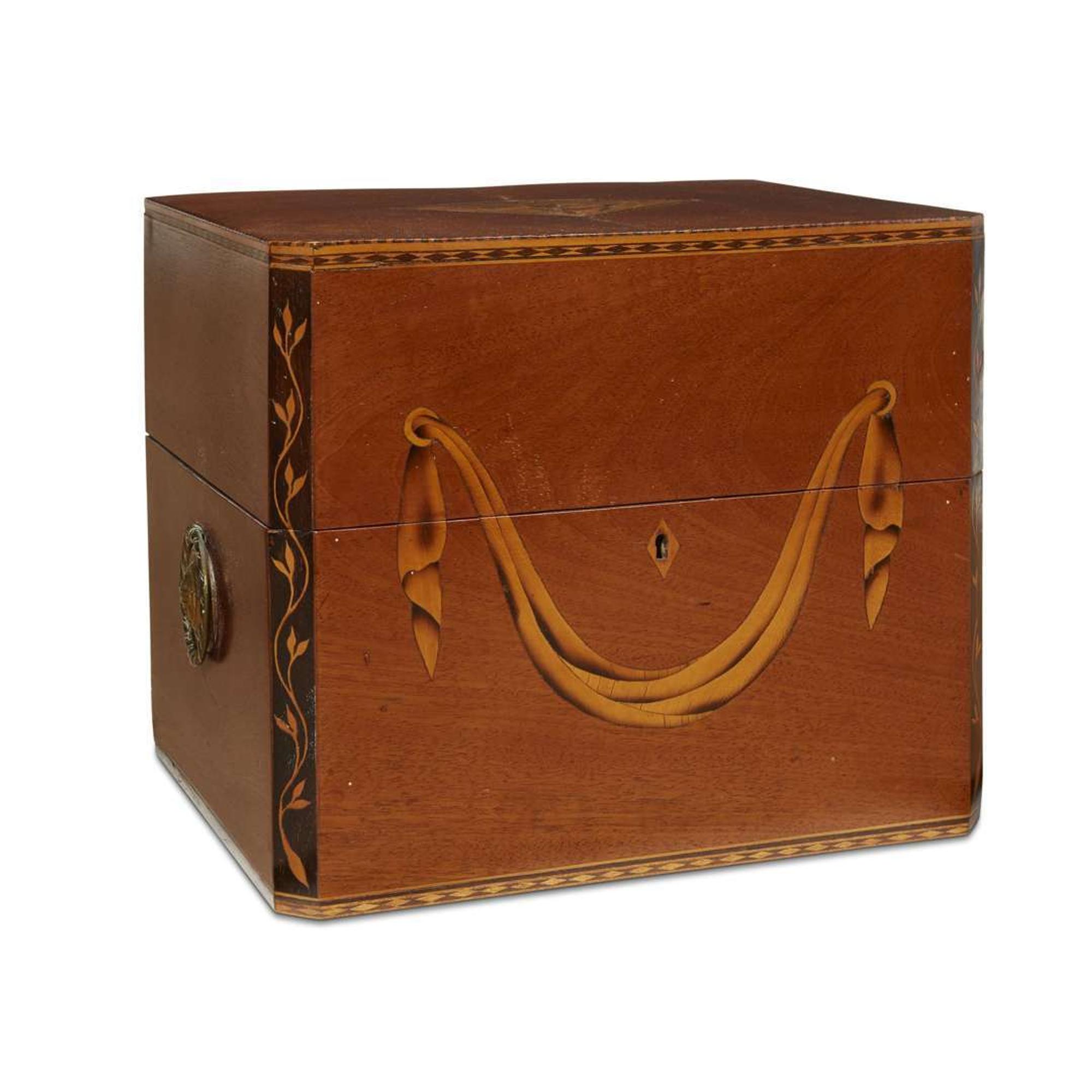 Federal inlaid mahogany liquor chest circa 1800
