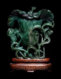 A Spinach Jade ‘Lotus’ Libation Cup
