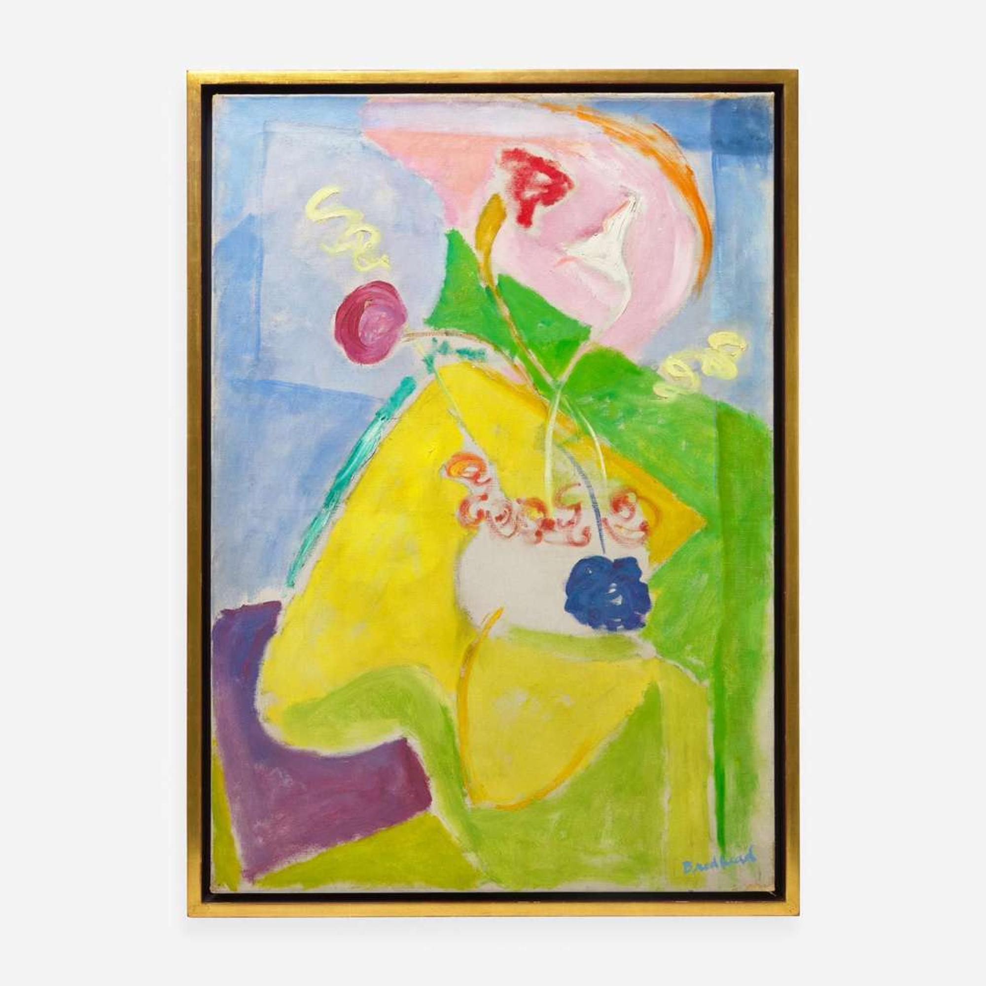 Quita Brodhead (American, 1901-2002) Abstract Form with Yellow and Pink