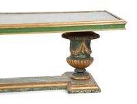 An Italian Faux Marble and Giltwood Two-Pedestal Coffee Table — 20TH CENTURY