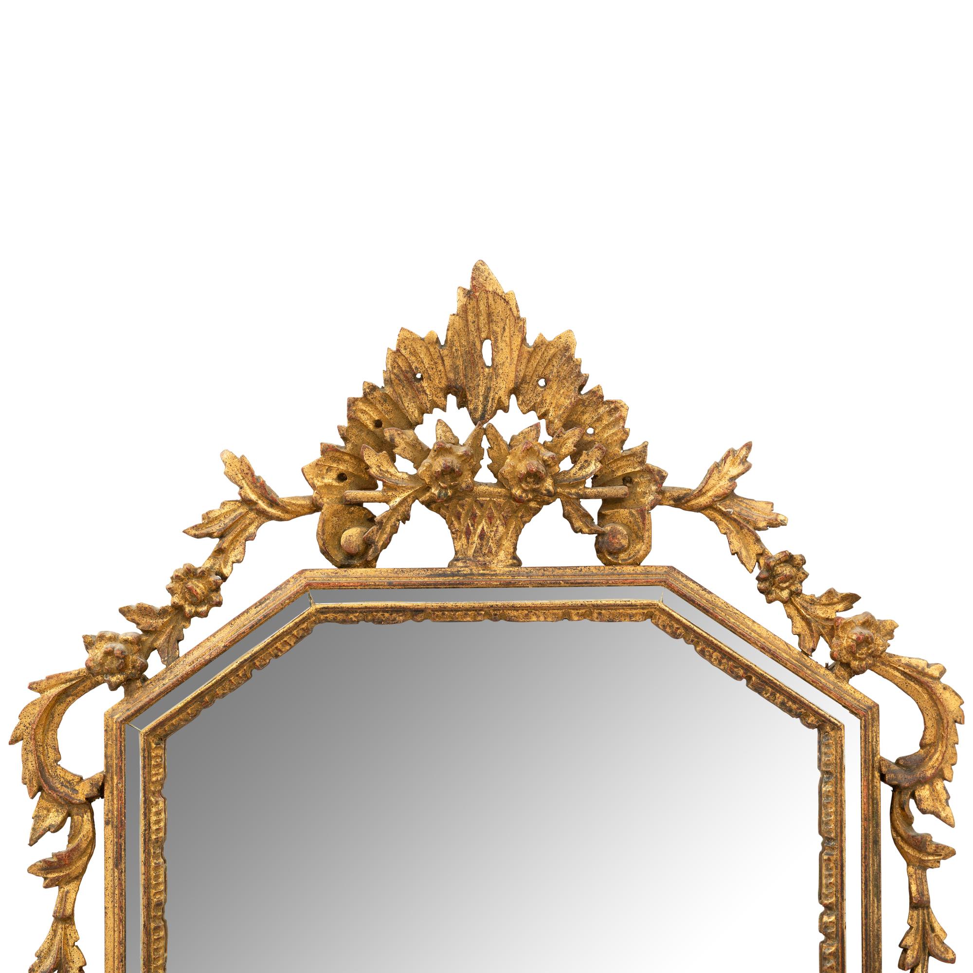 An Italian Giltwood Cushion Mirror