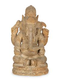 An Indian Cast Stone Figure of Ganesh