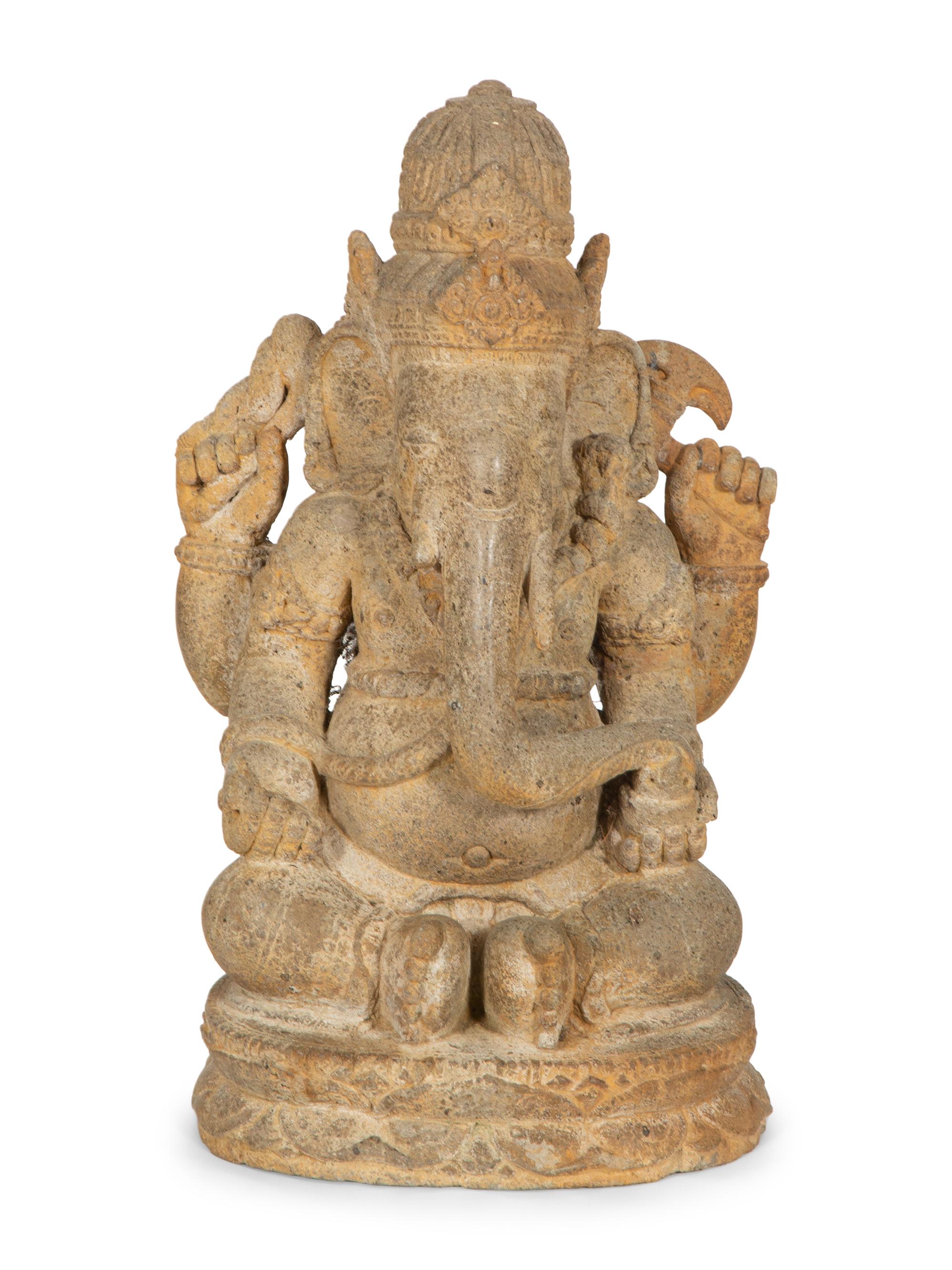 An Indian Cast Stone Figure of Ganesh