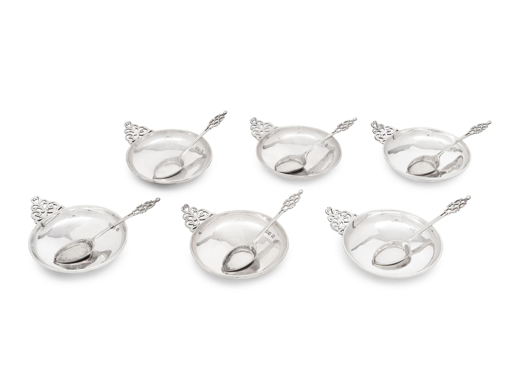 A Cased Victorian Silver Ice Cream Set