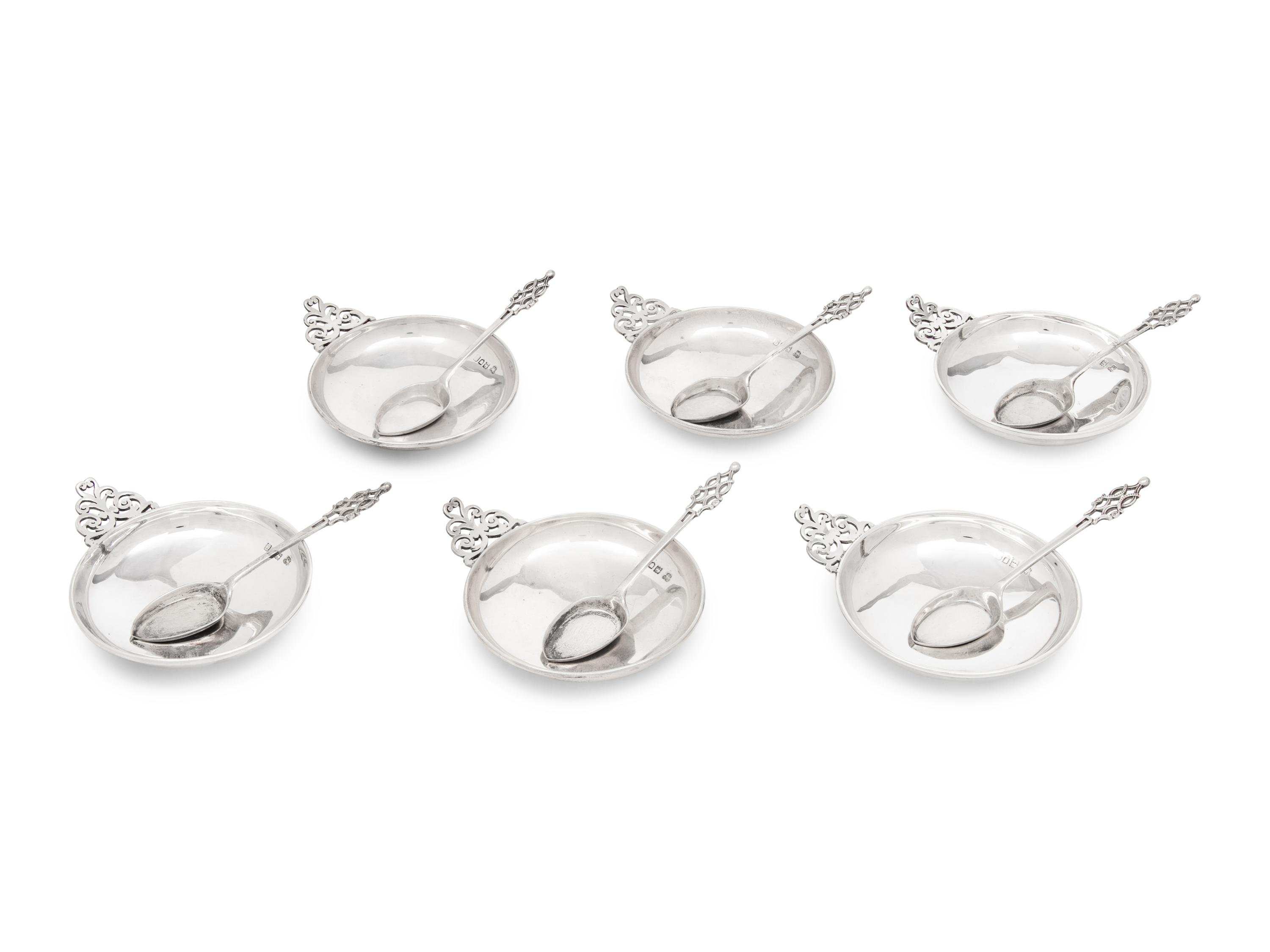 A Cased Victorian Silver Ice Cream Set