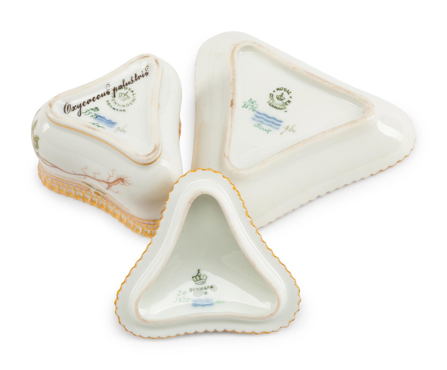 Four Royal Copenhagen Flora Danica Porcelain Articles