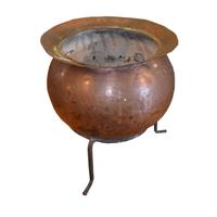 A Copper Cooking Vessel on Stand 25" W x 25" D x 26.5" H — France, Circa 1900