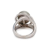 CULTURED TAHITIAN PEARL AND DIAMOND RING
