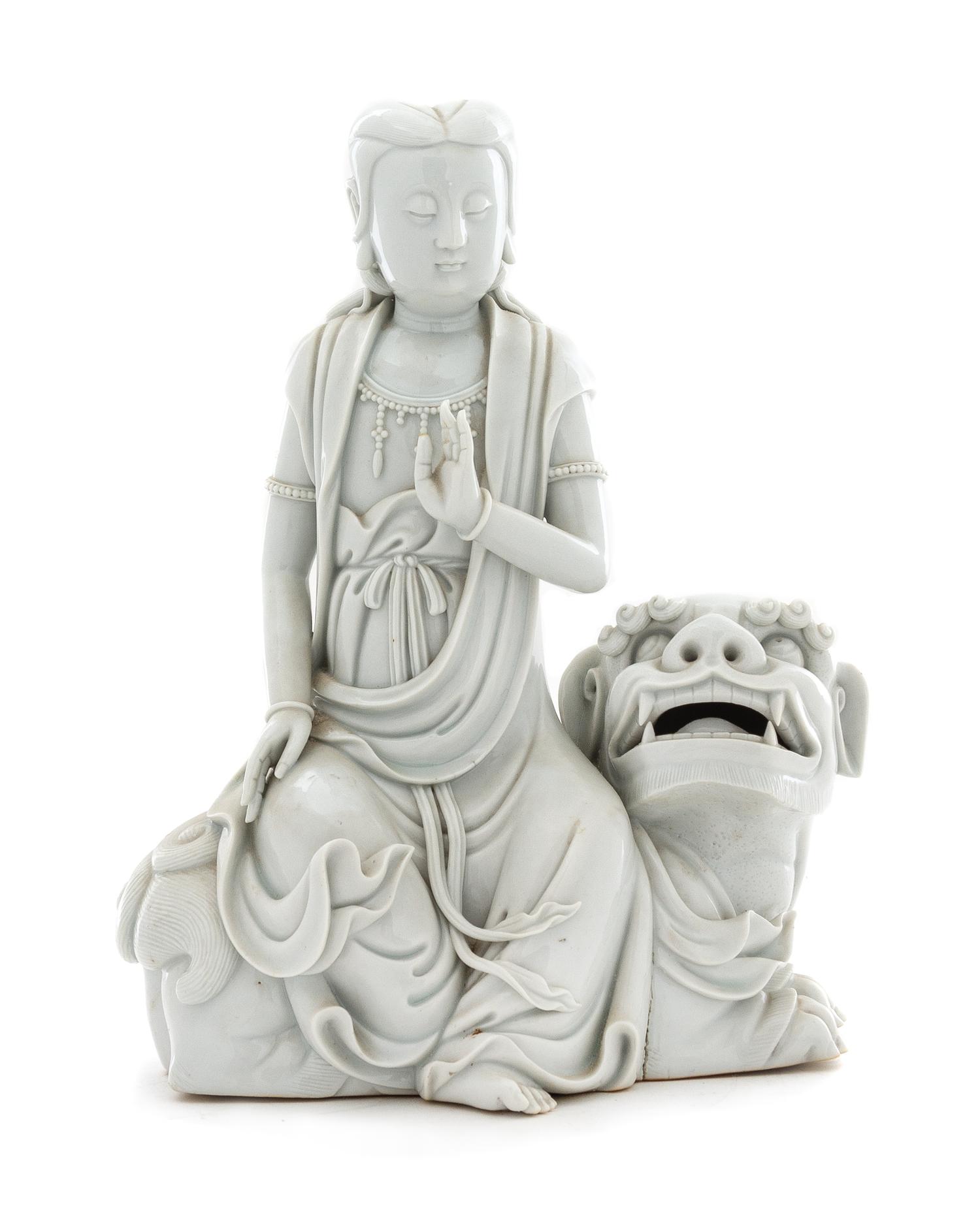 A Blanc-de-Chine Porcelain Figure of Guanyin Height 10 1/4 inches. — EARLY 20TH CENTURY