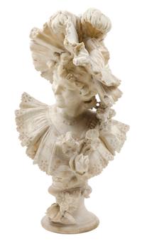 An Italian Alabaster Bust Height 27 inches.