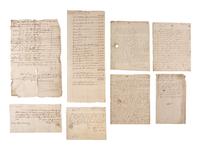[COMMERCE]. A group of receipts and documents related to Englishmen John and William Angell, Esq., Richard Green, and others, including: