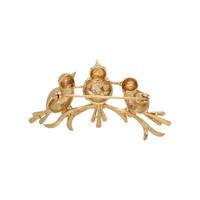 COLLECTION OF YELLOW GOLD BIRD BROOCHES