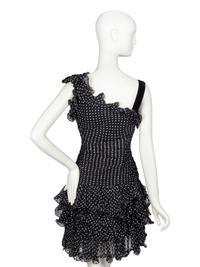 Oscar de la Renta, Polka Dot Cocktail Dress, 1980s Runway Sample