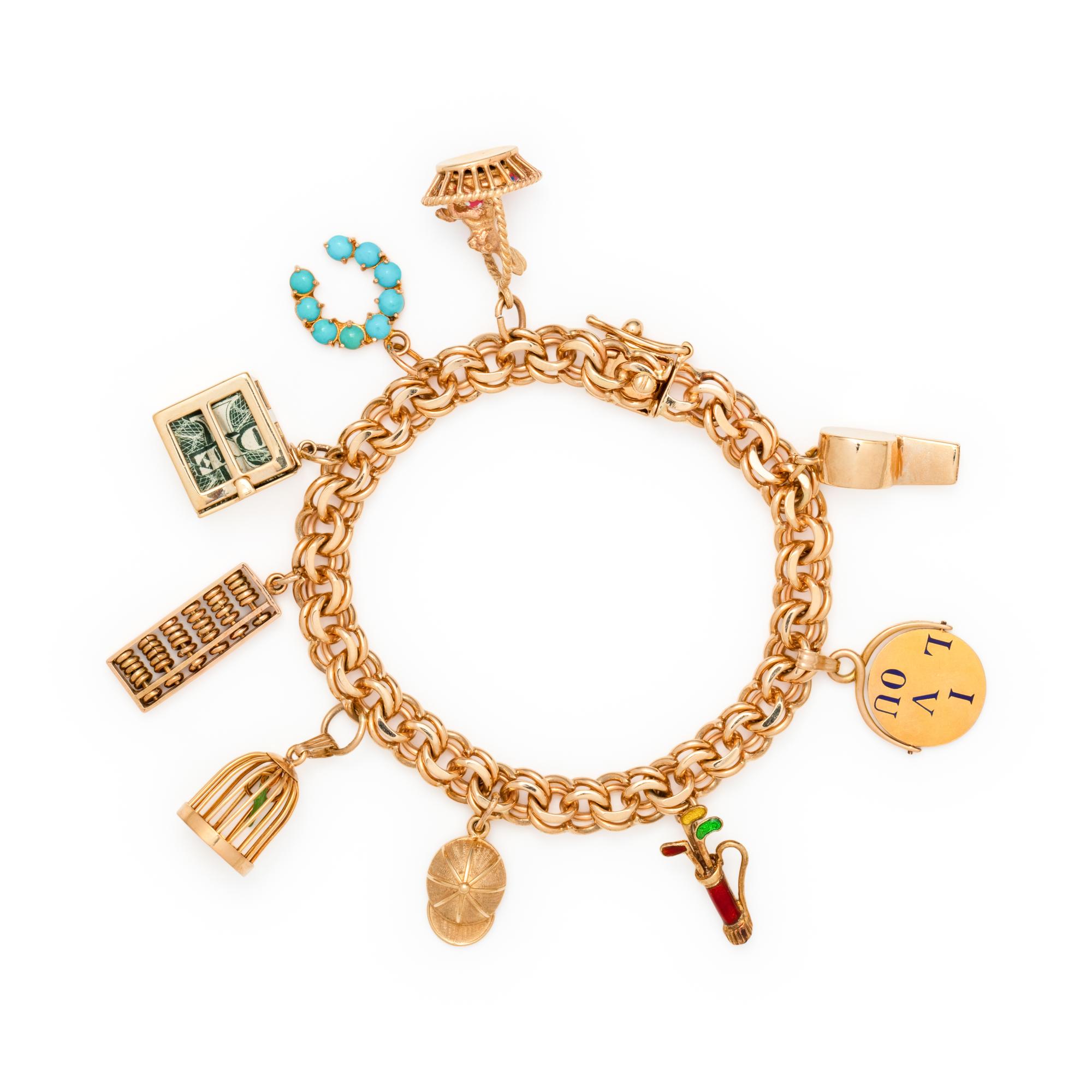 YELLOW GOLD CHARM BRACELET